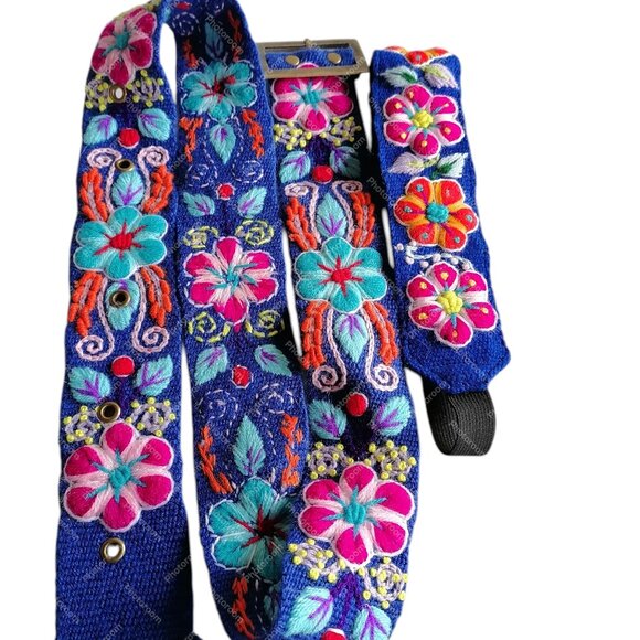 Multicolored Flower Wool Fabric Headband Belt Set Ayacucho main image 6